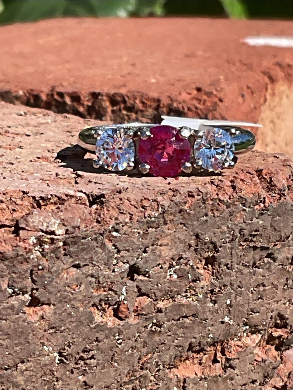 Ruby Trilogy .925 Silver Ring 8